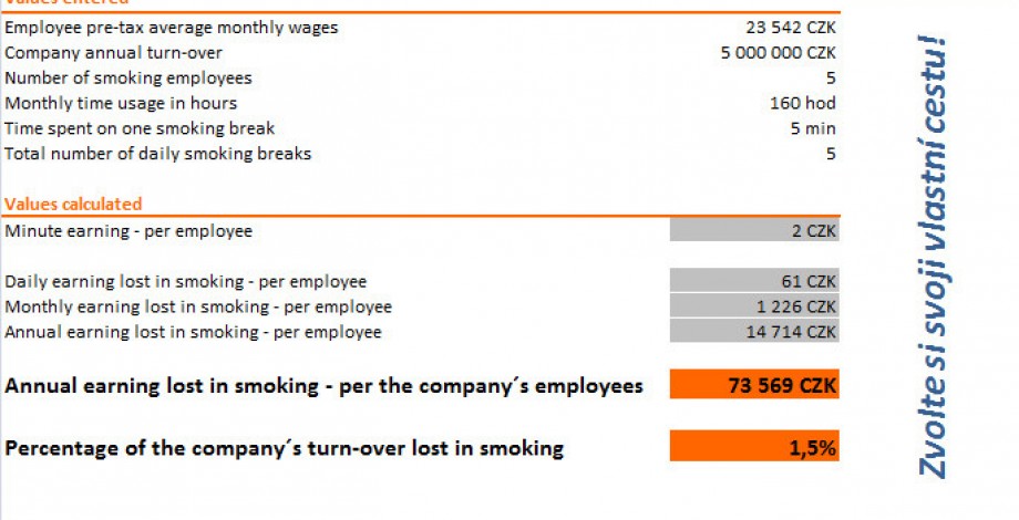 We have figured out how much smoking costs the employer.
